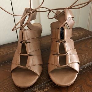 Tan strappy heels